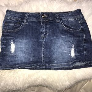 papaya jean skirt